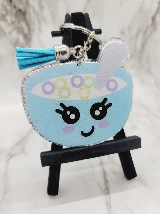 Chibi Cereal Bowl - Acrylic Keychain - 3 Inch Keychain