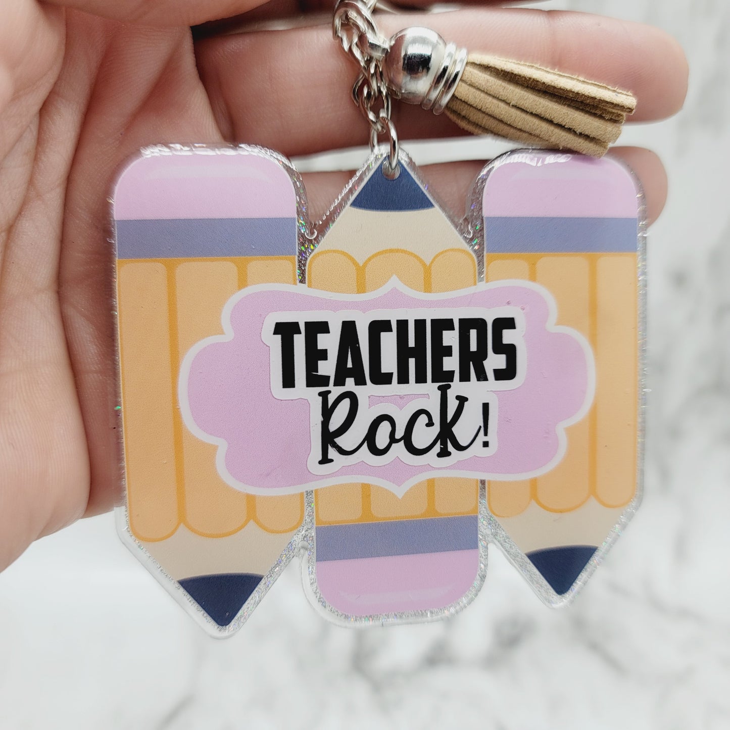 Teacher's Rock - Acrylic Keychain - 3 Inch Keychain