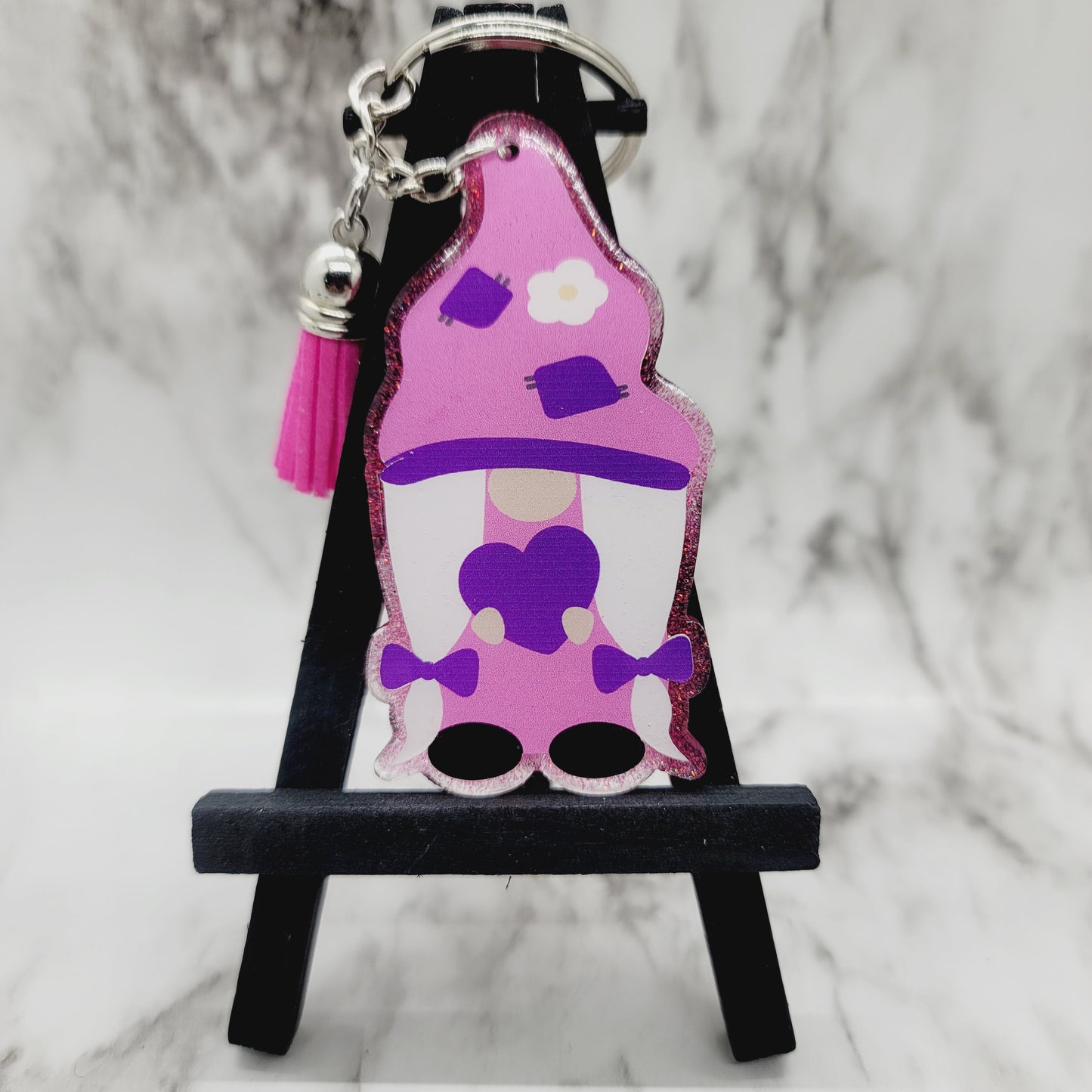 Pink Gnome - Acrylic Keychain - 3 Inch Keychain