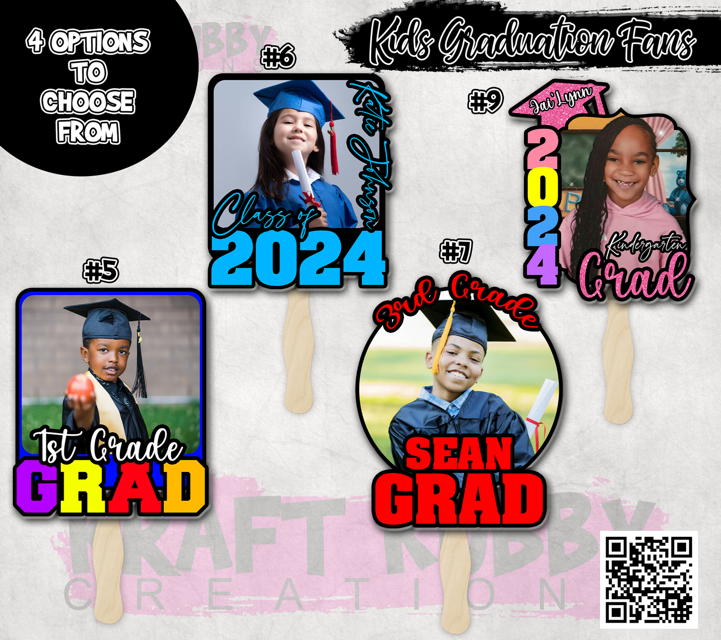 Kid's Graduation Fans (5) | School Graduation | High School Accessories | Pre-School Graduation