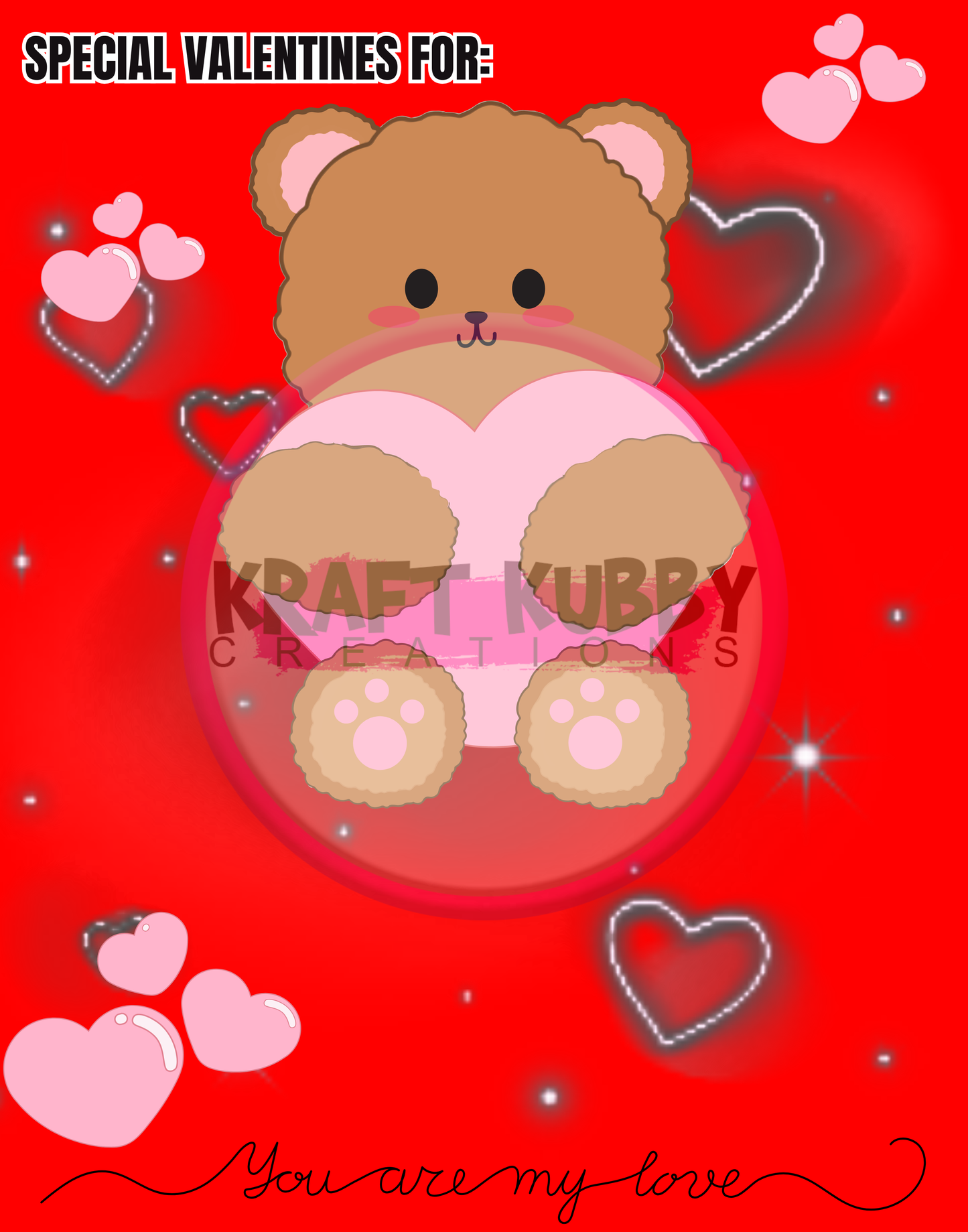 Jumbo Valentine Card Treat Templates - Digital - 11x14 inch