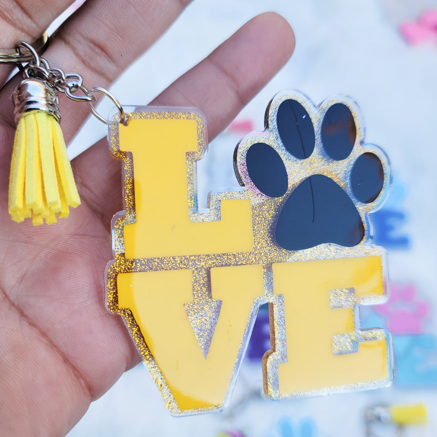 Love Paw - Acrylic Keychain - 3 Inch Keychain