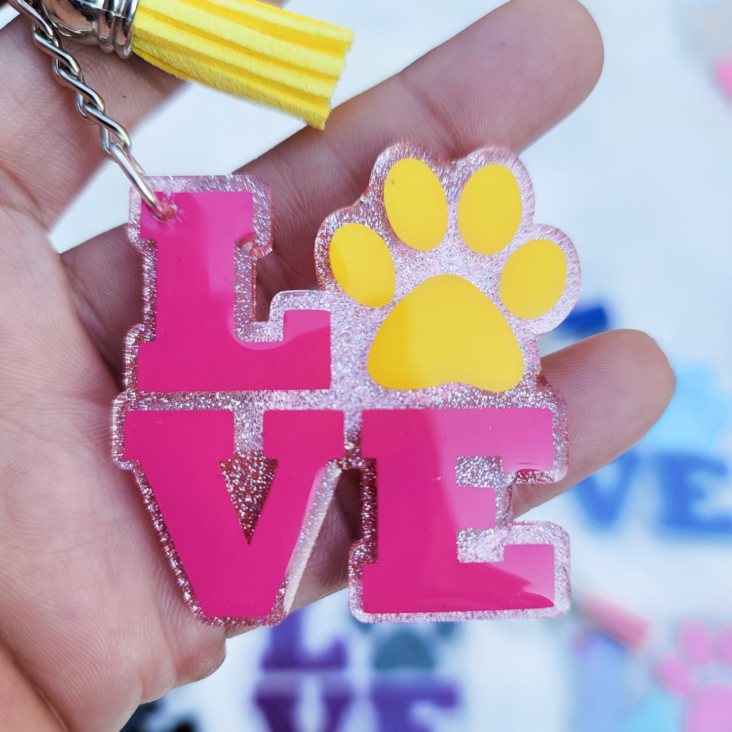 Love Paw - Acrylic Keychain - 3 Inch Keychain