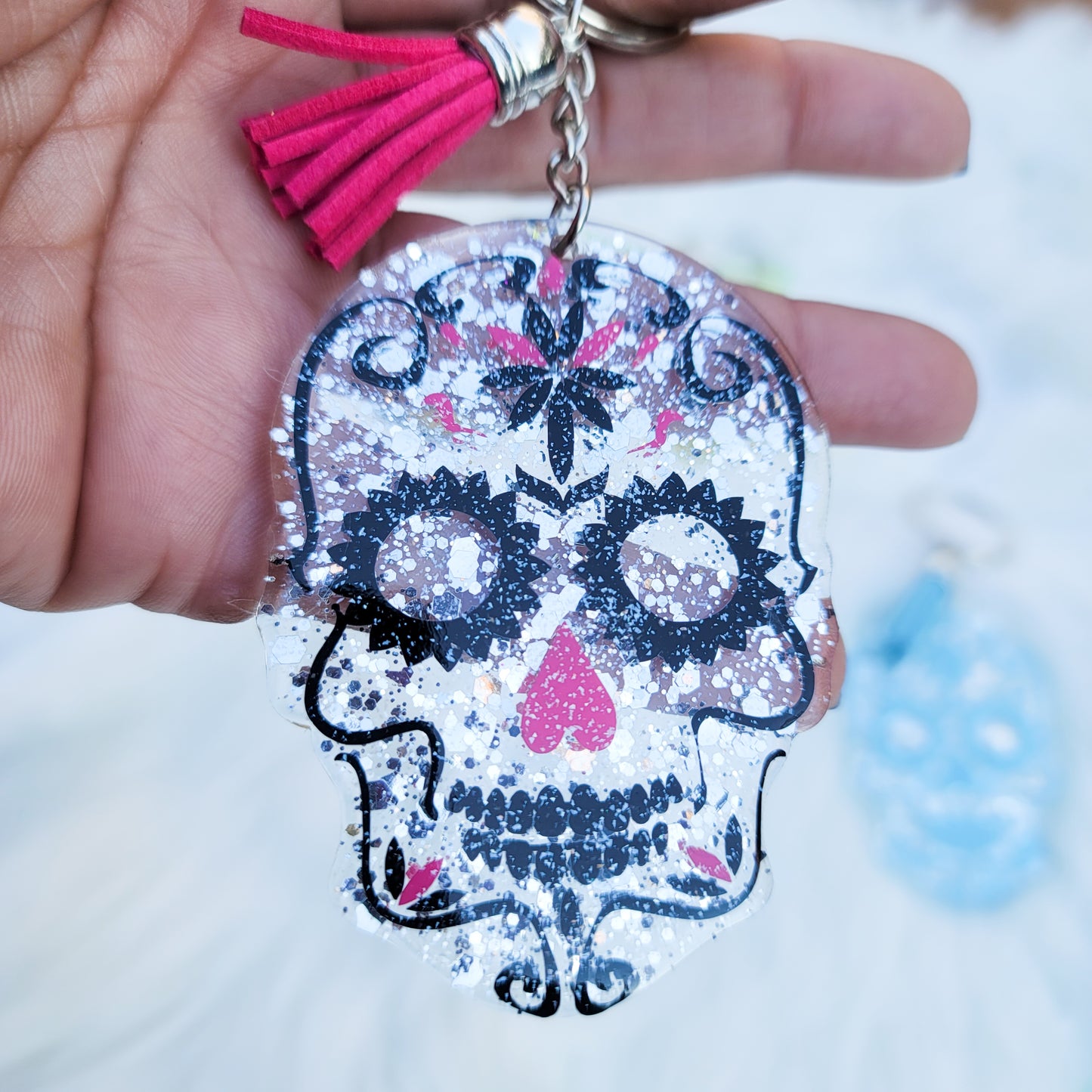 Sugar Skull - Acrylic Keychain - 3 Inch Keychain