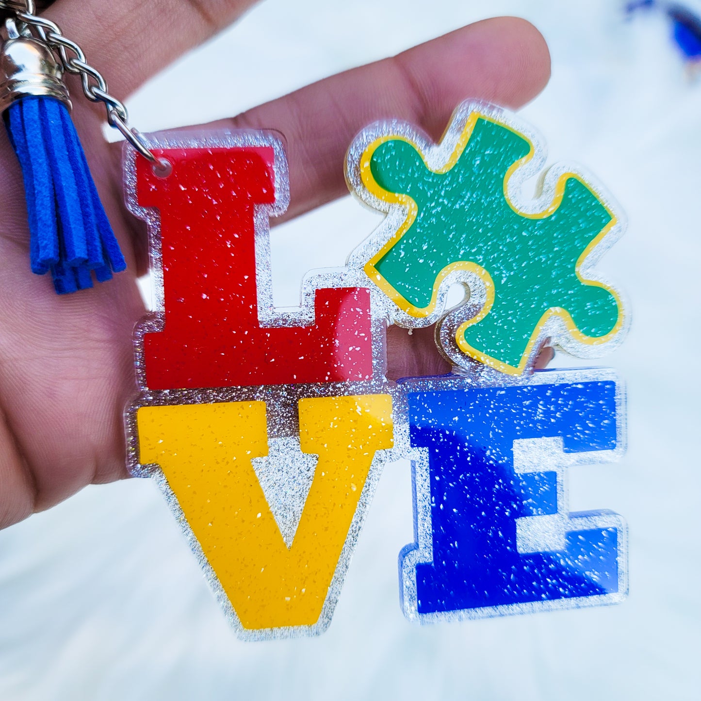 Love Autism - Acrylic Keychain - 3 Inch Keychain