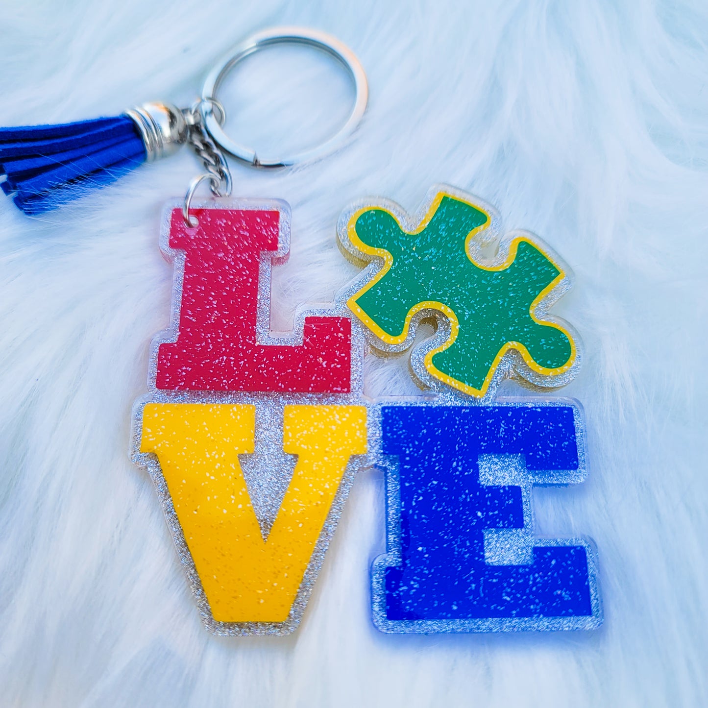 Love Autism - Acrylic Keychain - 3 Inch Keychain