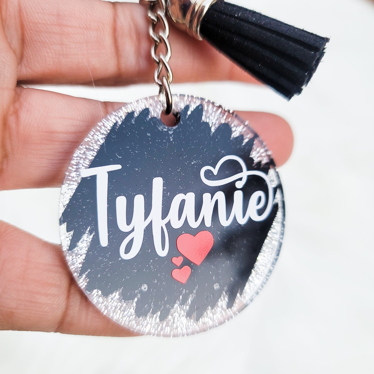 Round Personalized Name Keychain - Acrylic Keychain - 3 Inch Keychain