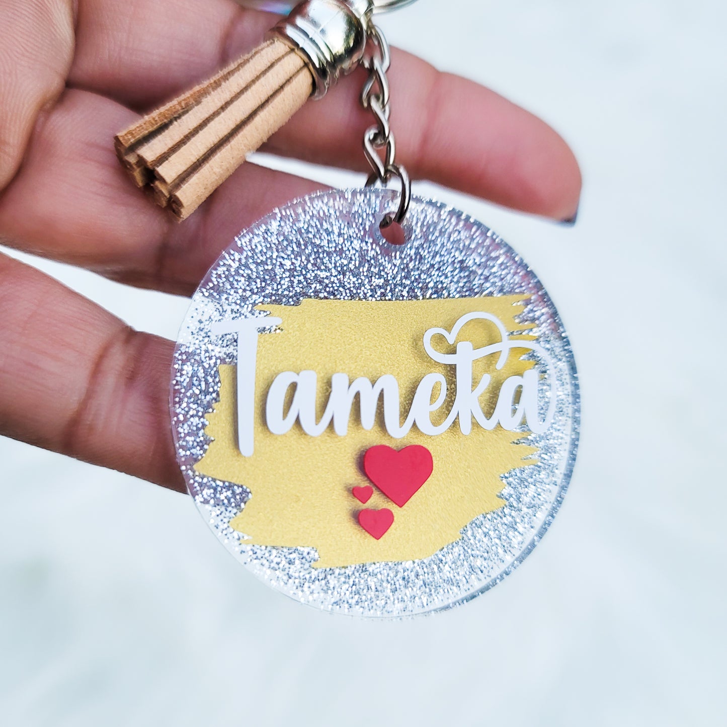 Round Personalized Name Keychain - Acrylic Keychain - 3 Inch Keychain