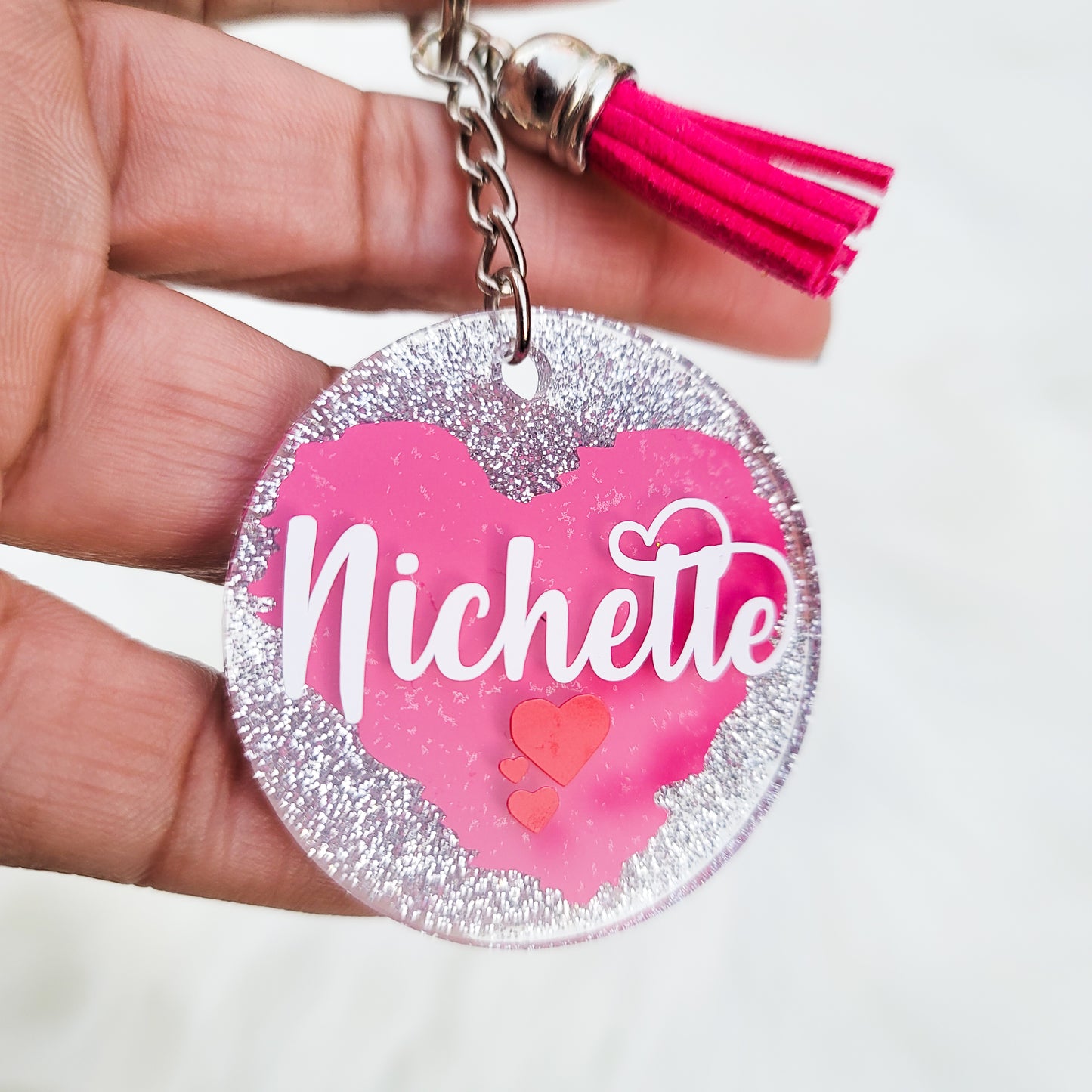 Round Personalized Name Keychain - Acrylic Keychain - 3 Inch Keychain