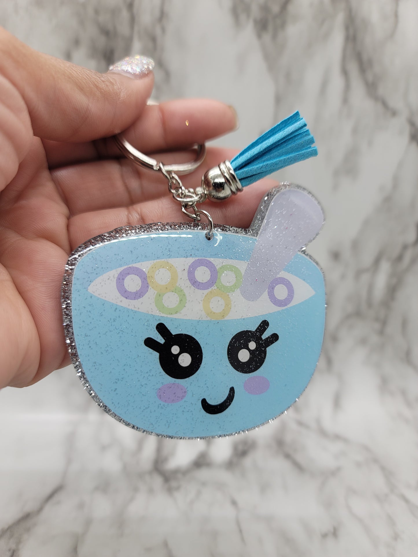 Chibi Cereal Bowl - Acrylic Keychain - 3 Inch Keychain