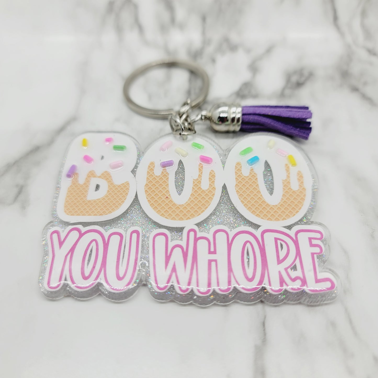 Boo You Whore - Acrylic Keychain - 3 Inch Keychain