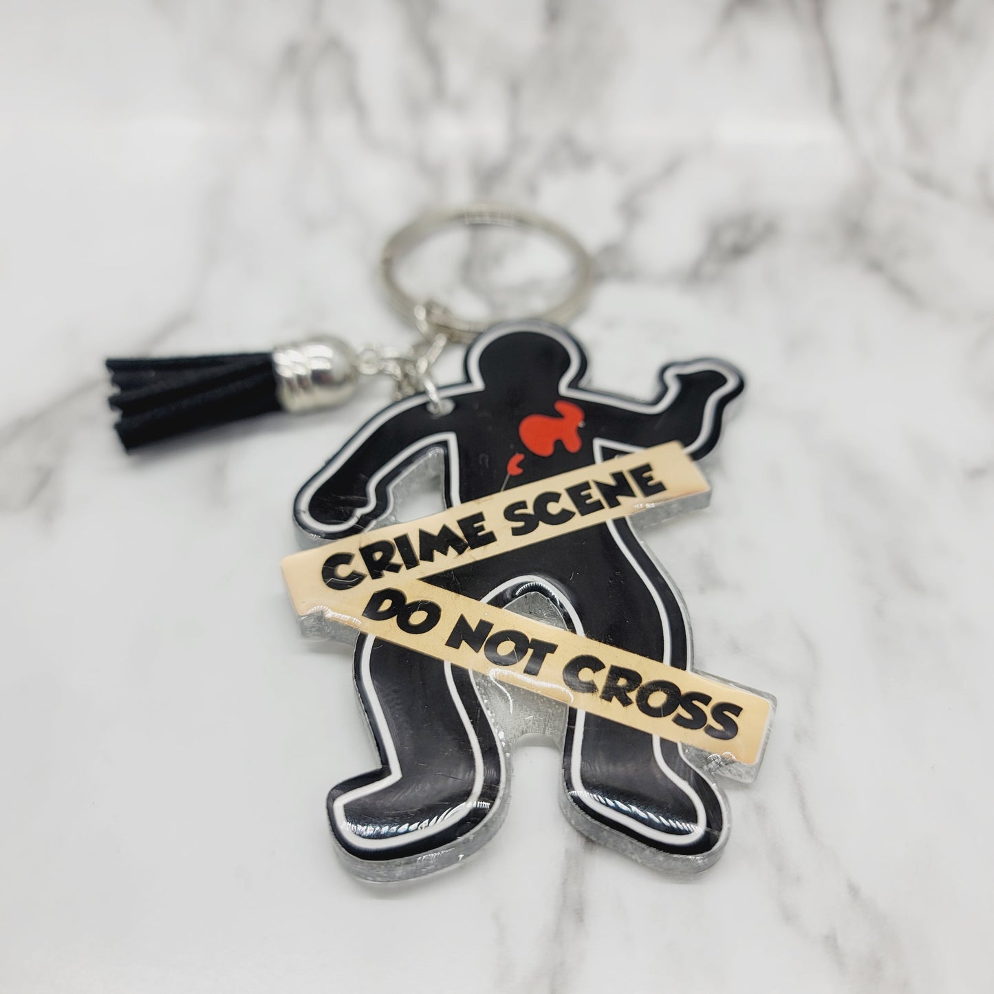 Crime Scene...Do Not Cross - Acrylic Keychain - 3 Inch Keychain