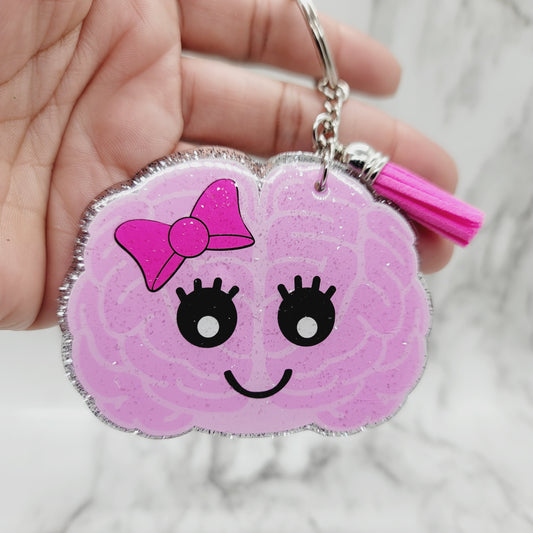 Cute Brain - Acrylic Keychain - 3 Inch Keychain