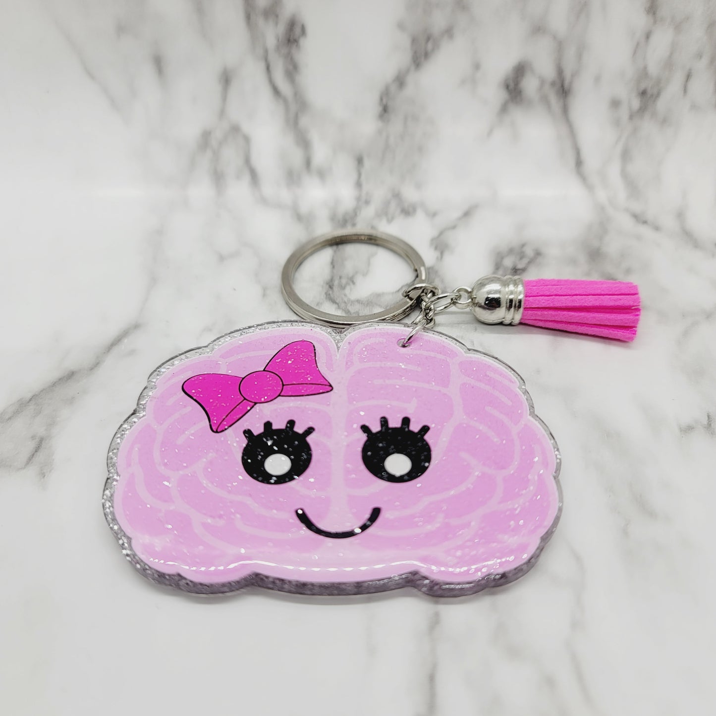 Cute Brain - Acrylic Keychain - 3 Inch Keychain