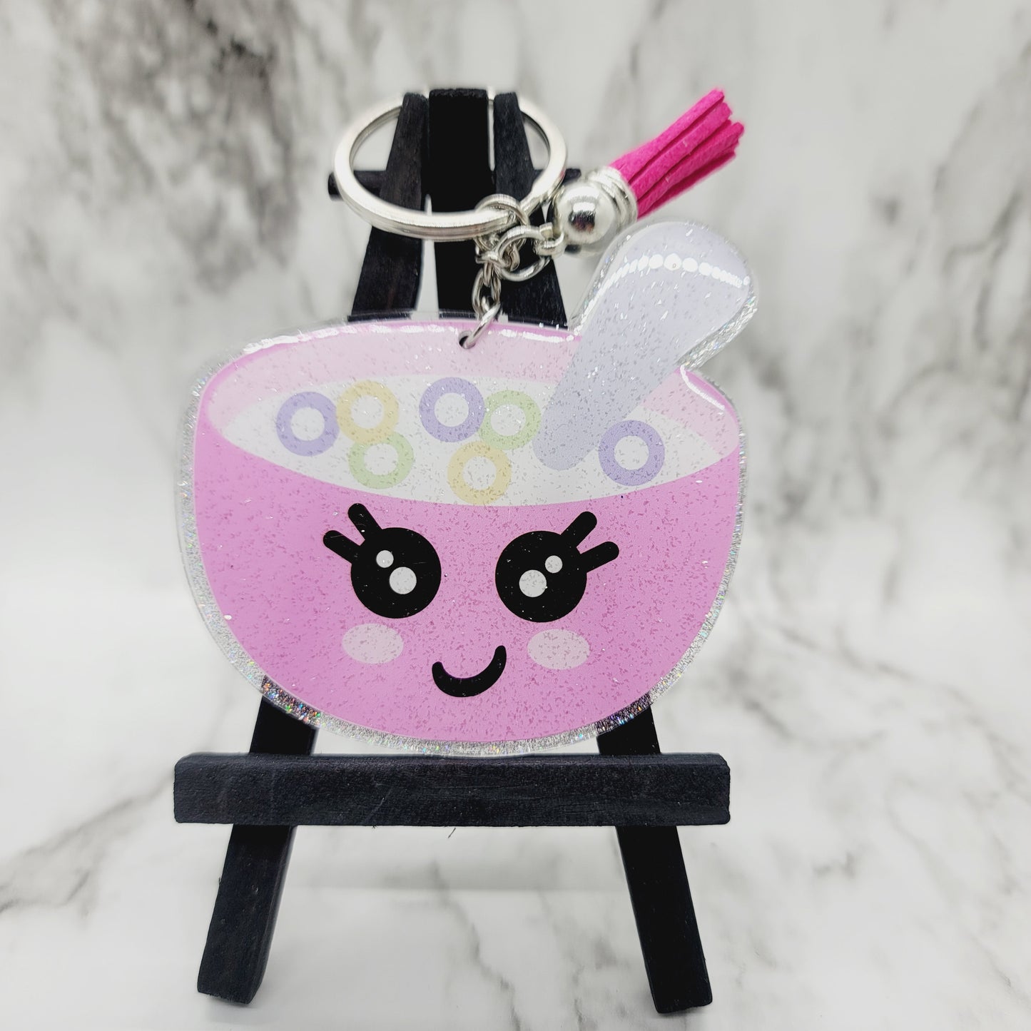 Chibi Cereal Bowl - Acrylic Keychain - 3 Inch Keychain