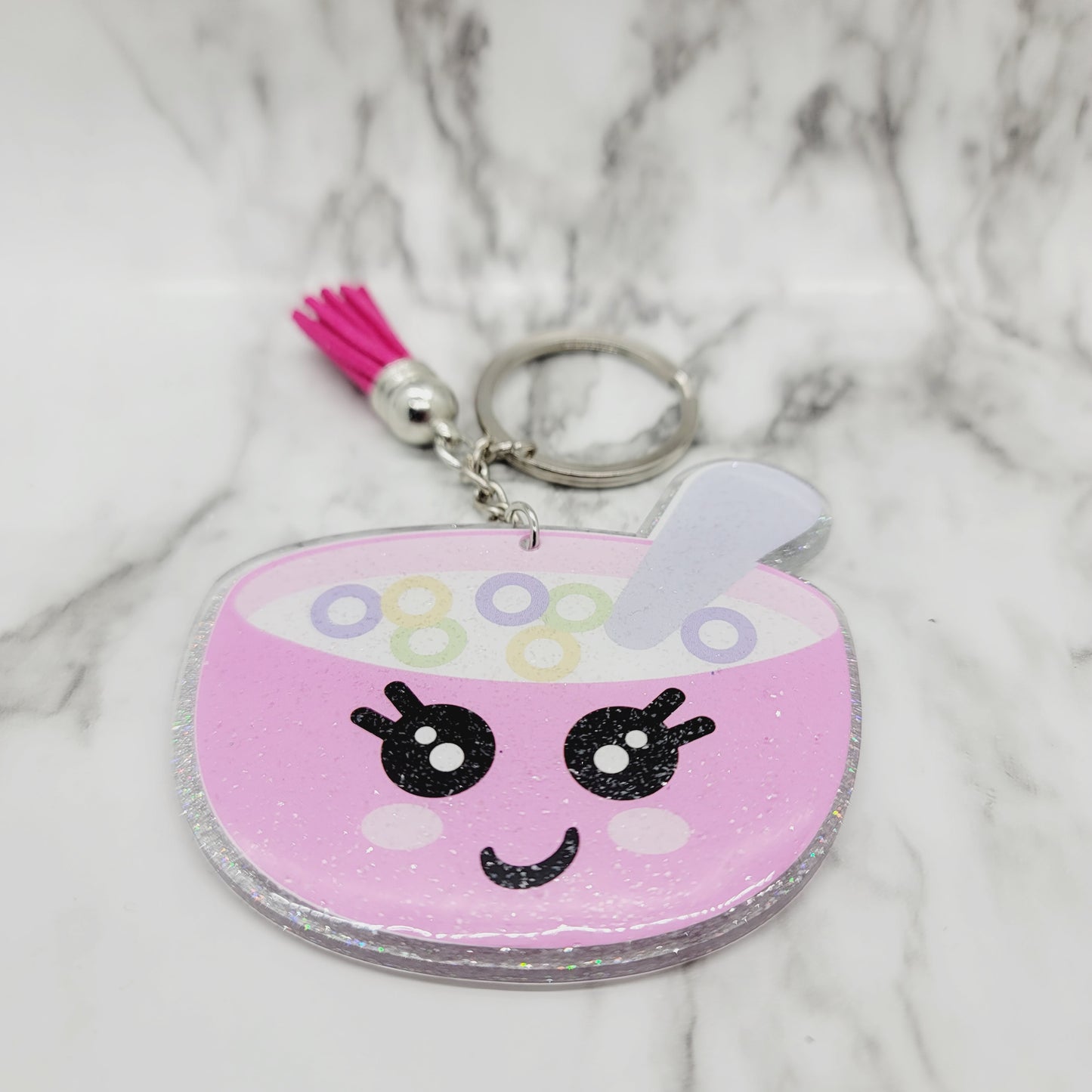 Chibi Cereal Bowl - Acrylic Keychain - 3 Inch Keychain