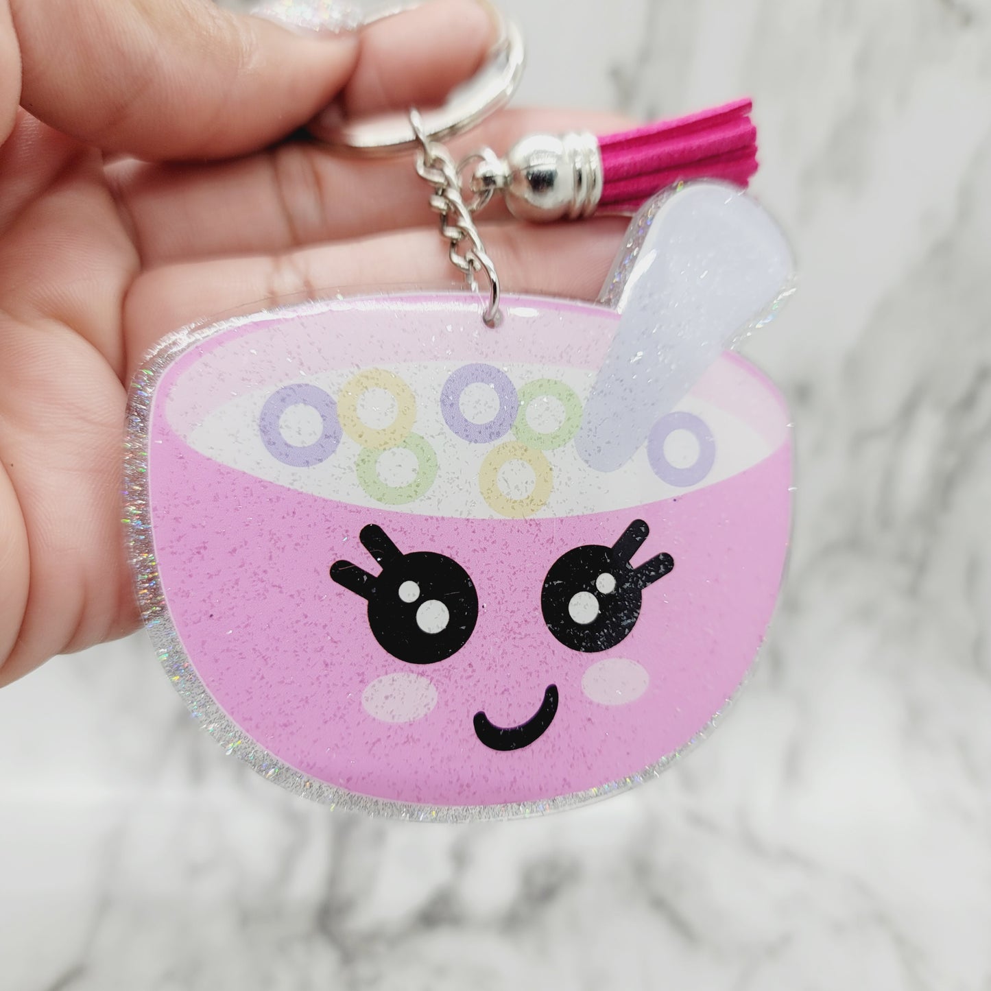 Chibi Cereal Bowl - Acrylic Keychain - 3 Inch Keychain