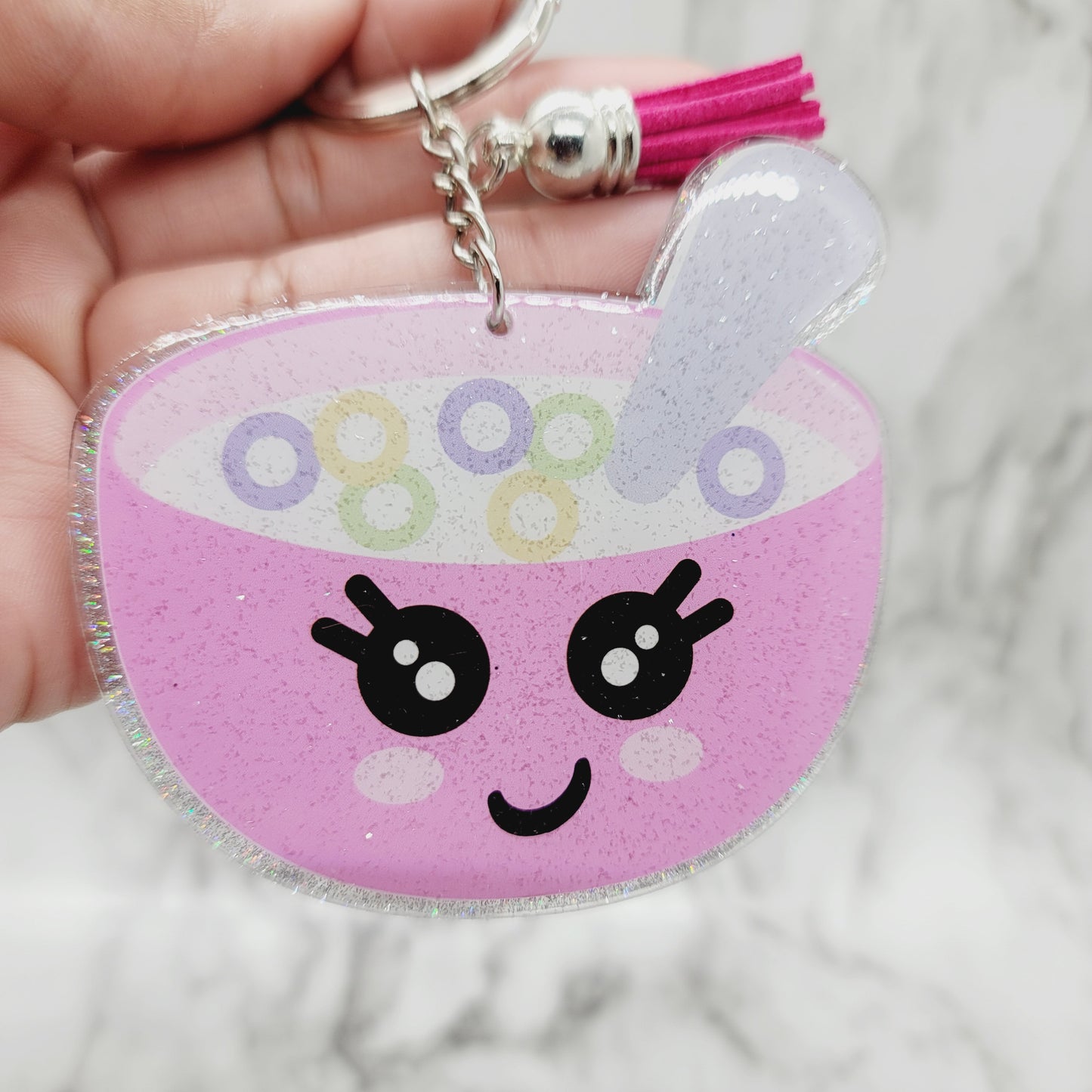 Chibi Cereal Bowl - Acrylic Keychain - 3 Inch Keychain