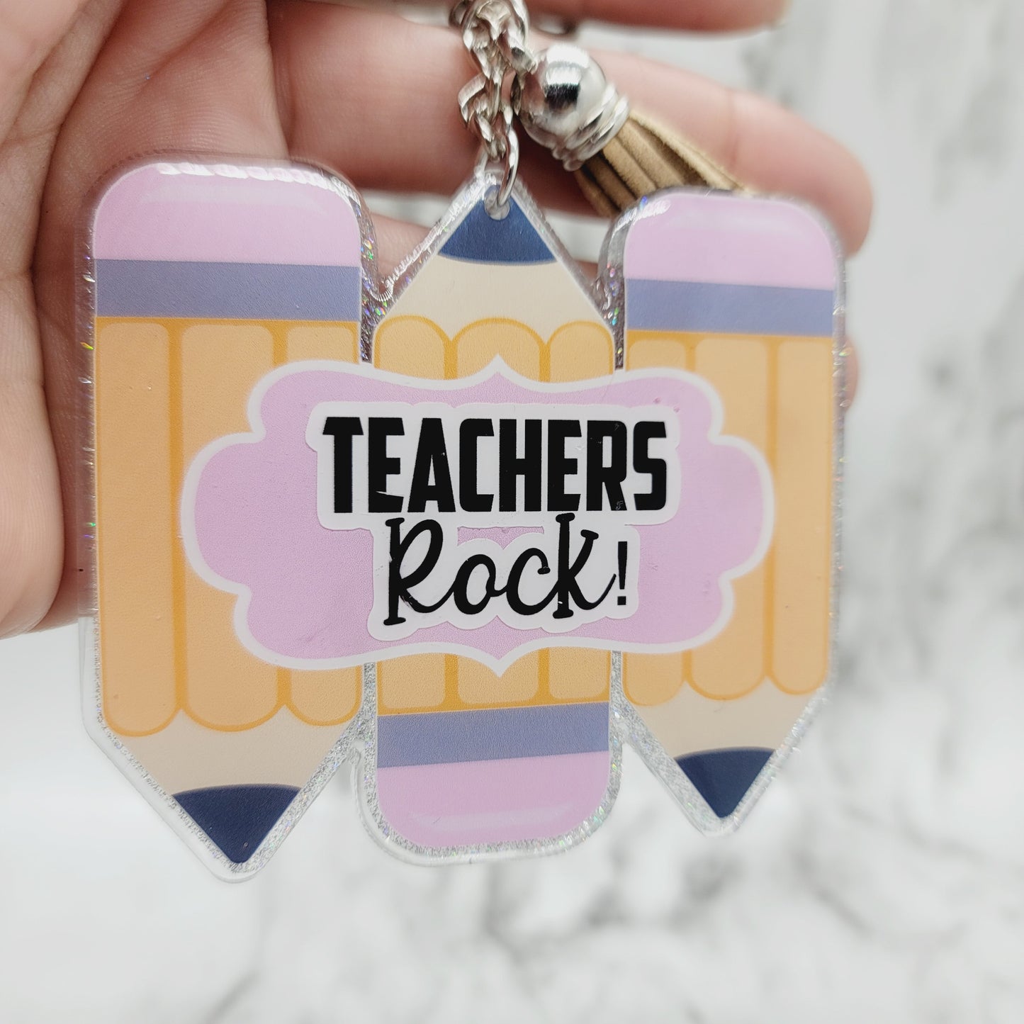 Teacher's Rock - Acrylic Keychain - 3 Inch Keychain