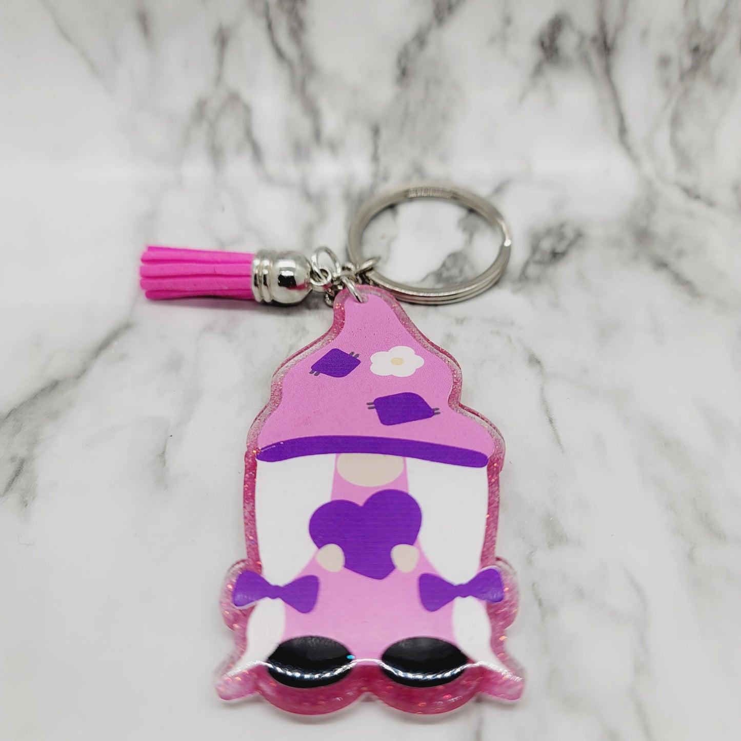 Pink Gnome - Acrylic Keychain - 3 Inch Keychain