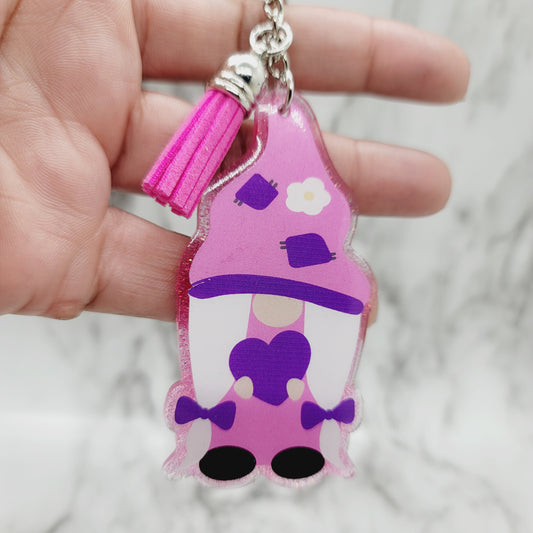 Pink Gnome - Acrylic Keychain - 3 Inch Keychain