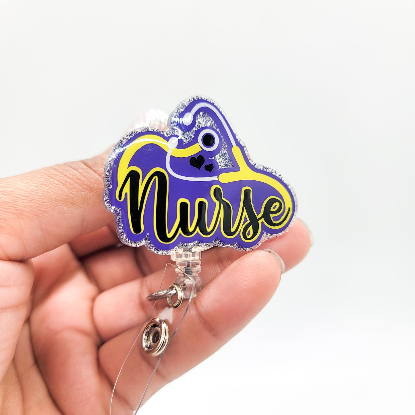 Nurse - Acrylic Badge Reel - 2 inch Retractable Badge Reel - Interchangeable