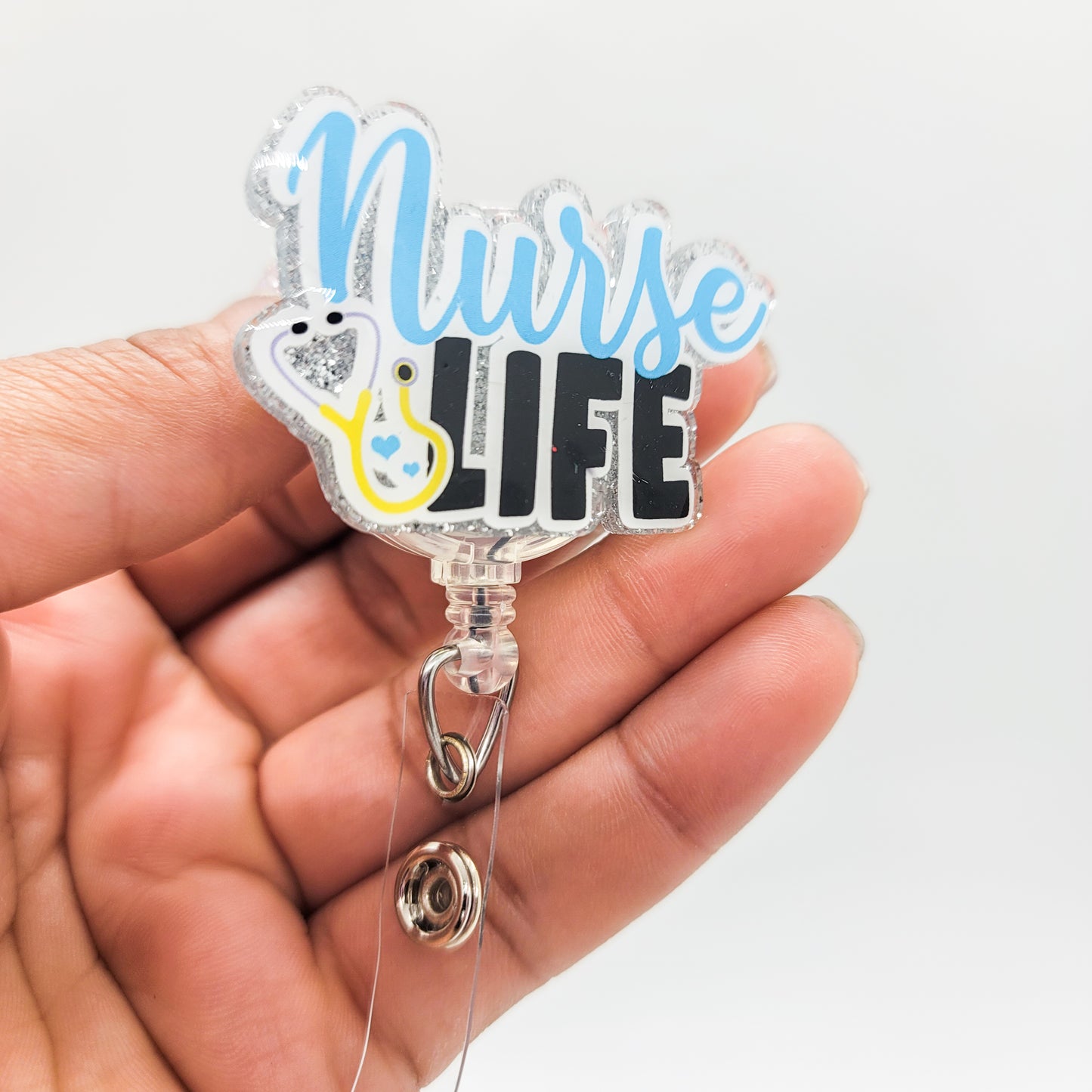 Nurse Life - Acrylic Badge Reel - 2 inch Retractable Badge Reel - Interchangeable