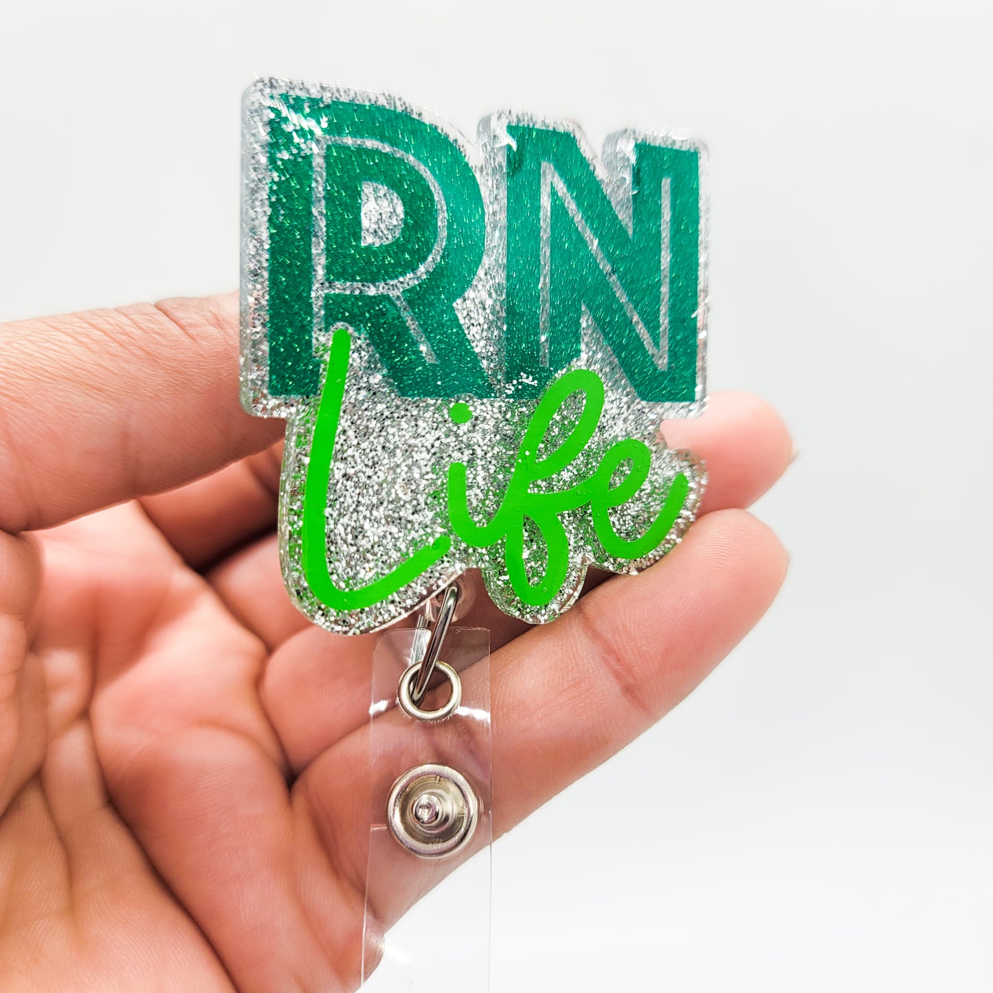 RN Life - Acrylic Badge Reel - 2 inch Retractable Badge Reel - Interchangeable