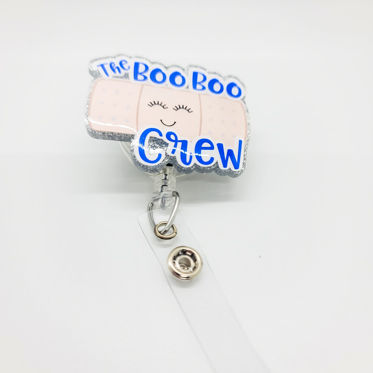 The Boo Boo Crew - Acrylic Badge Reel - 2 inch Retractable Badge Reel - Interchangeable