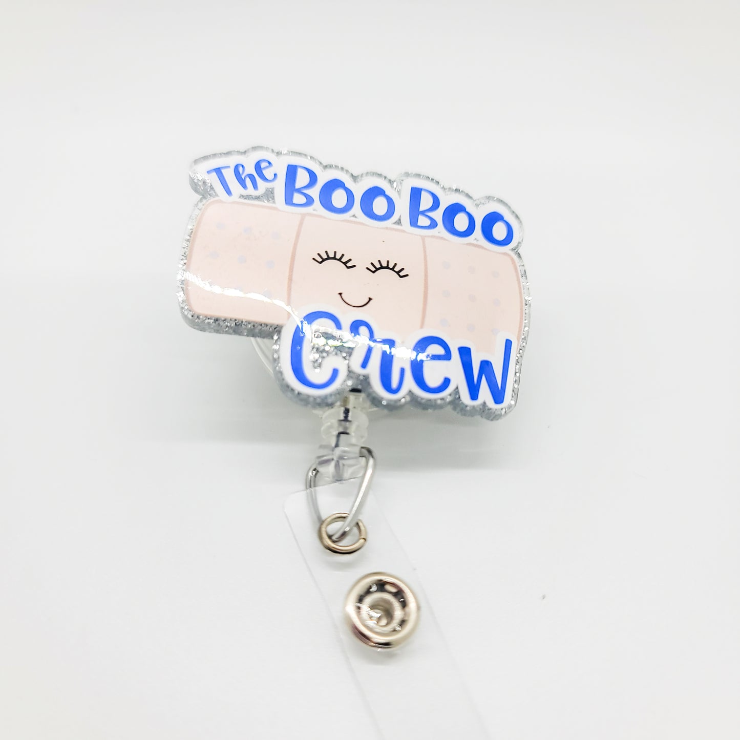 The Boo Boo Crew - Acrylic Badge Reel - 2 inch Retractable Badge Reel - Interchangeable