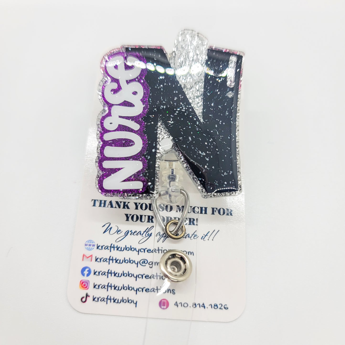 Nurse - Acrylic Badge Reel - 2 inch Retractable Badge Reel - Interchangeable