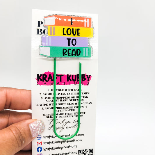 Bookmark | Jumbo 4" Paperclip | Stacked Books