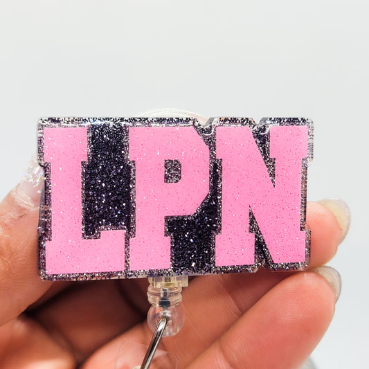 LPN - Acrylic Badge Reel - 2 inch Retractable Badge Reel - Interchangeable