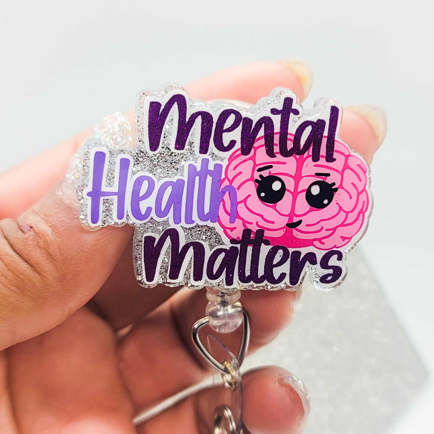 Mental Health Matters - Acrylic Badge Reel - 2 inch Retractable Badge Reel - Interchangeable