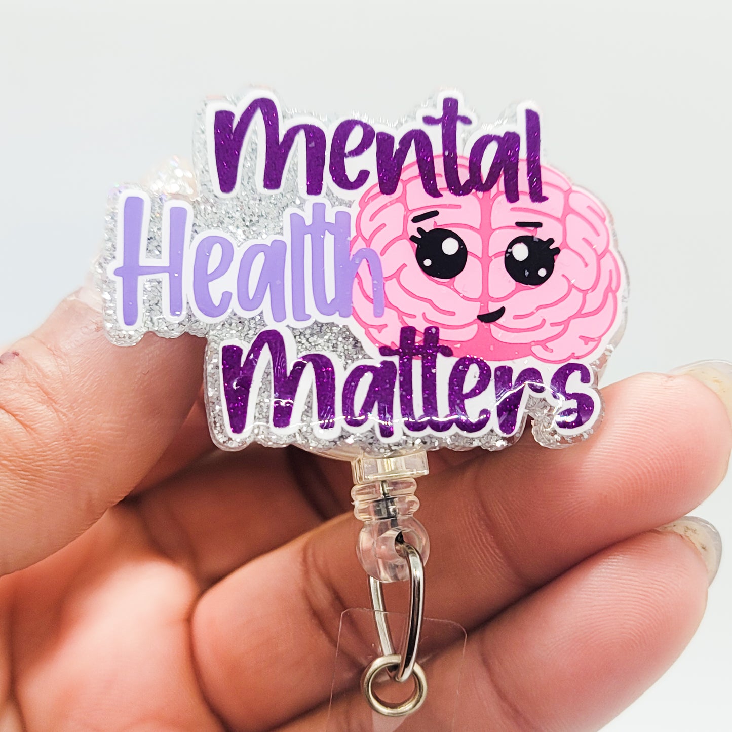 Mental Health Matters - Acrylic Badge Reel - 2 inch Retractable Badge Reel - Interchangeable