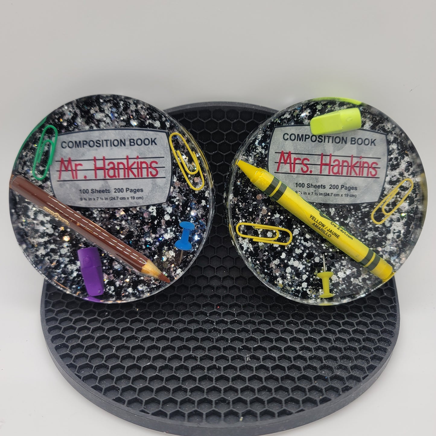 Acrylic Resin Coaster | Personalized Teacher Coasters | School Gifts | Teacher Appreciation Gifts | Paper Weight Gift