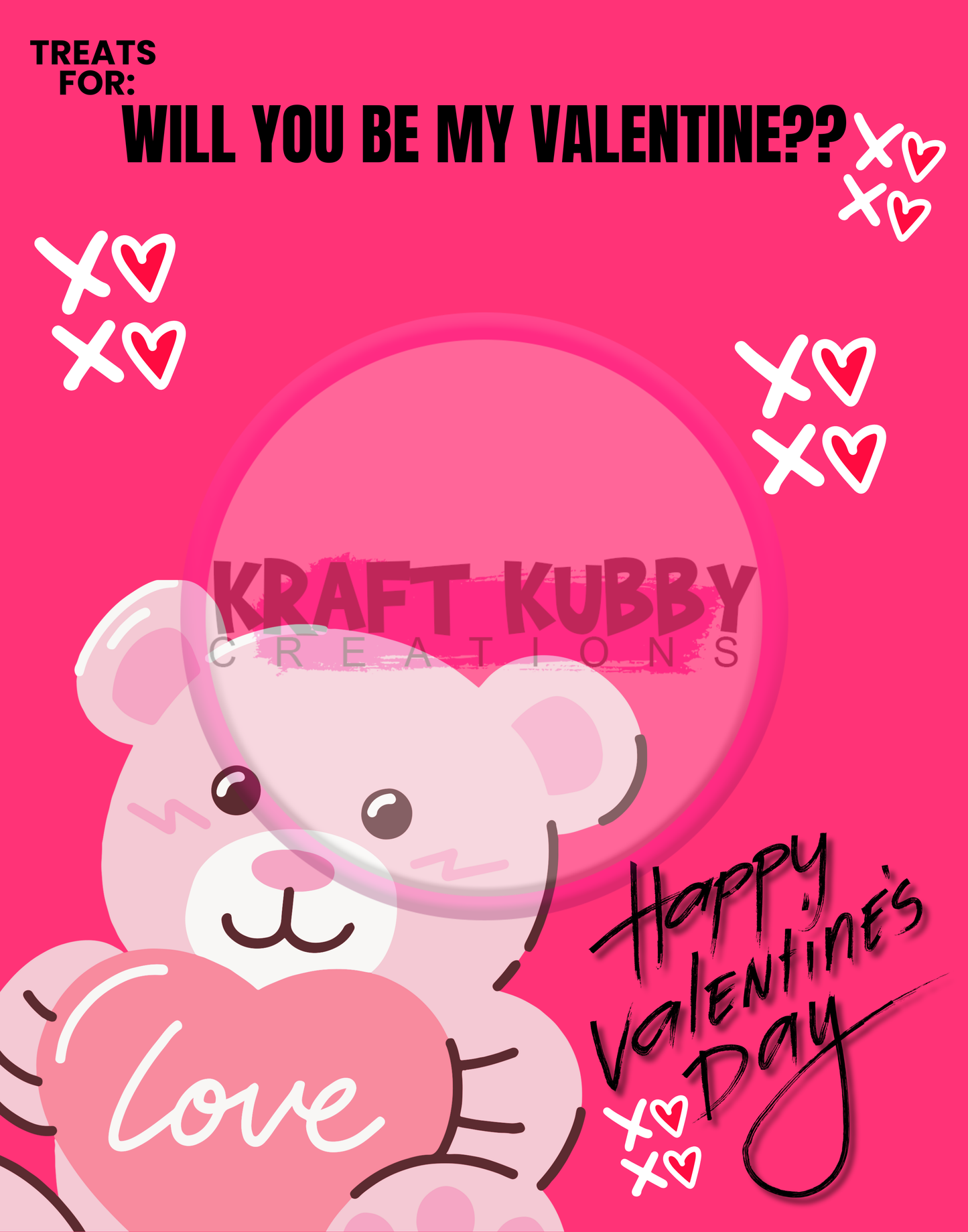 Jumbo Valentine Card Treat Templates - Digital - 11x14 inch