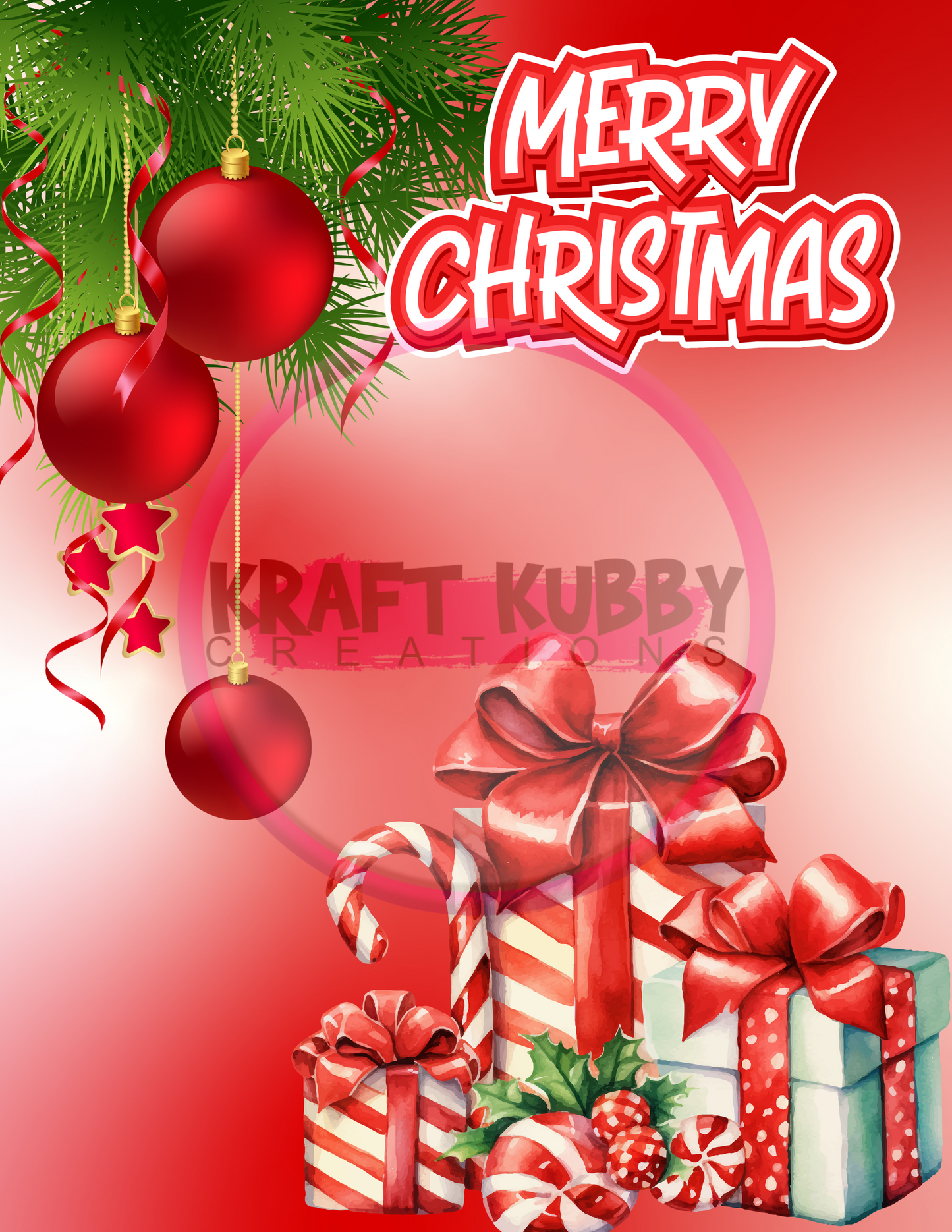 Jumbo Christmas Card Treat Templates - Digital - 8.5x11 inch