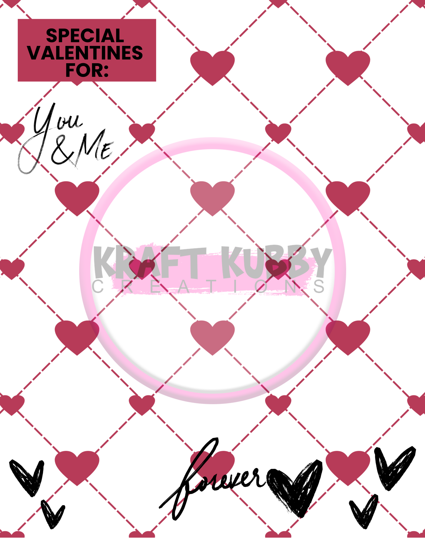 Jumbo Valentine Card Treat Templates - Digital - 11x14 inch