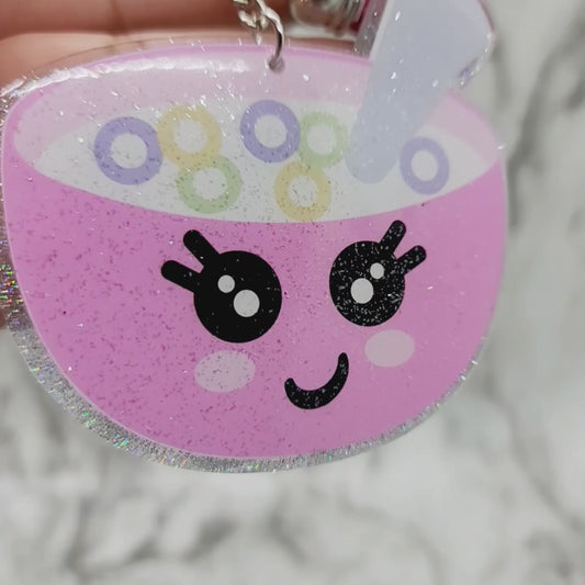 Chibi Cereal Bowl - Acrylic Keychain - 3 Inch Keychain